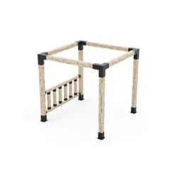 TOJAGRID Any Size Pergola Kit with Post Wall for 6×6 Wood Posts Black