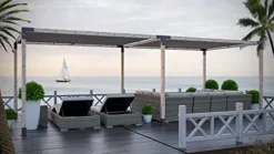 TOJAGRID Double Pergola Kit with 2 Shade Sails for 4×4 Wood Posts 12×16 Black