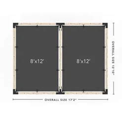 TOJAGRID Double Pergola Kit with 2 Shade Sails for 4×4 Wood Posts 12×16 Black