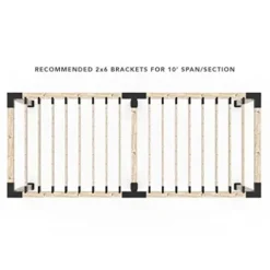 TOJAGRID Double Pergola Kit for 6×6 Wood Posts with KNECT 2×6 Top Rafter Brackets Black