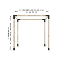 TOJAGRID Pergola Kit for 4×4 Wood Posts Black