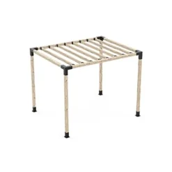 TOJAGRID Pergola Kit for 4×4 Wood Posts with KNECT 2×4 Top Rafter Brackets Black