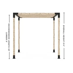 TOJAGRID Pergola Kit for 4×4 Wood Posts with KNECT 2×4 Top Rafter Brackets Black