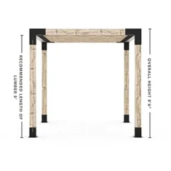 TOJAGRID Pergola Kit for 6×6 Wood Posts with KNECT 2×6 Top Rafter Brackets Black