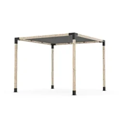 TOJAGRID Pergola Kit with Shade SAIL for 4×4 Wood Posts (10×10) Black