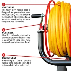 Tomahawk Power 1.3HP Skid Sprayer with Honda GX35, 100ft Hose, 500 PSI Pump Red