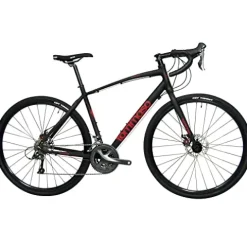 Tommaso Sentiero Sport Performance Aluminum Gravel Bike Shimano Claris 24 Speeds Road Bicycle Matte Black/Red