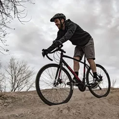 Tommaso Sentiero Sport Performance Aluminum Gravel Bike Shimano Claris 24 Speeds Road Bicycle Matte Black/Red