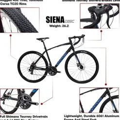 Tommaso Siena Gravel Bike Black/Blue