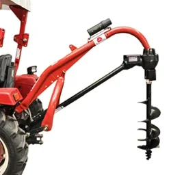 Tool Tuff Pole-Star 1500 Heavy Duty 3-Point Post Hole Digger for Cat 1 & 2 Tractors with 12″, 18″, 24″ Augers