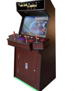 TOP US VIDEO ARCADES 4 Player 3500 Games 32 inch Screen Dark Wood Standup Arcade Machine