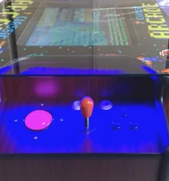 TOP US VIDEO ARCADES Full Size Commercial Grade Cocktail Arcade Machine 3515 Games 22” Screen Tempered Glass 2 Stools Included 5 Year Warranty Dark Wood