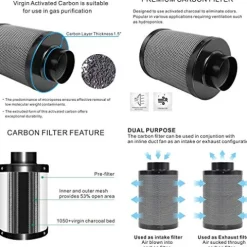 TopoLite Complete Hydroponic Grow Tent Kit with 1800W LED Light and 6″ Carbon Filter 60″x60″x80