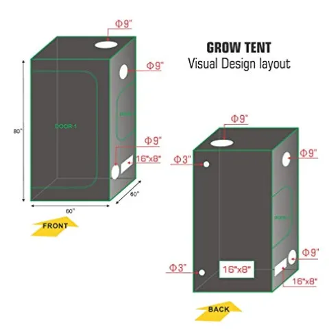 TopoLite Grow Tent Complete Kit Hydroponic System with LED800W Grow Light and 6″ Carbon Filter White
