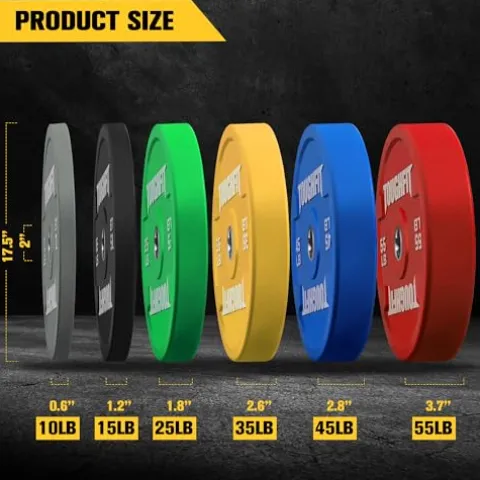 ToughFit Olympic Bumper Plates 370LB Set