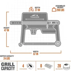 Traeger Woodridge Pro Electric Wood Pellet Grill and Smoker Black
