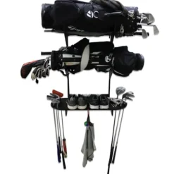 TRAPSKI Golf Bag Wall Rack Storage Organizer Black