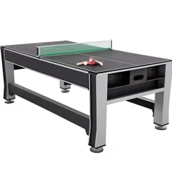 Triumph Sports 3-in-1 7′ Rotating Swivel Multigame Table Black