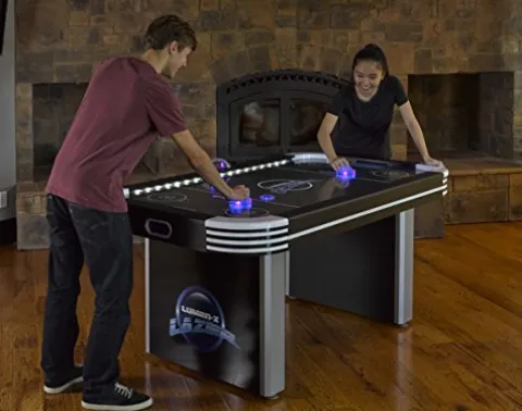 Triumph Sports USA Lumen-X Lazer 6’ Interactive Air Hockey Table Blue-Black