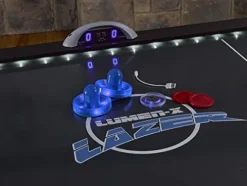 Triumph Sports USA Lumen-X Lazer 6’ Interactive Air Hockey Table Blue-Black
