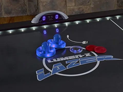 Triumph Sports USA Lumen-X Lazer 6’ Interactive Air Hockey Table Blue-Black