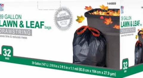 TRUE VALUE Lawn & Leaf Drawstring Trash Bags Black 39 Gallons 32-Ct.