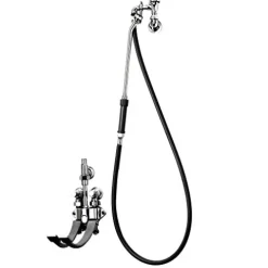 T&S Brass Bedpan Washer Pedal Valve Breaker with 5-Feet Hose