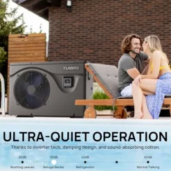 TURBRO Beluga Series 50,000 BTU Pool Heat Pump WiFi Timer Black
