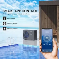 TURBRO Inverter Swimming Pool Heat Pump 75,000 BTU Black