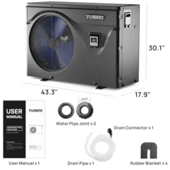 TURBRO Inverter Swimming Pool Heat Pump 75,000 BTU Black
