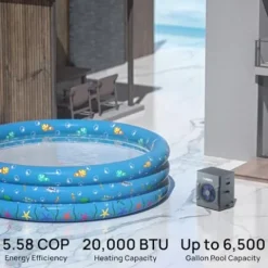 TURBRO Manatee M20 Swimming Pool Heat Pump 20,000 BTU Black