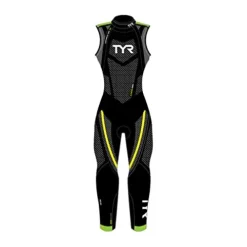 TYR Men Cat 5 Sleeveless Wetsuit Black/Grn/Yellow XL