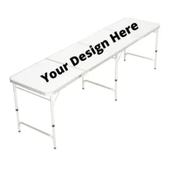 Uberpong Custom Drink Pong Table, Laminated Surface, Adjustable Legs, 2×8 Feet, Multicolor