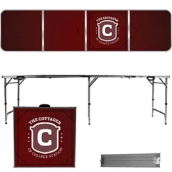 Uberpong Custom Drink Pong Table, Laminated Surface, Adjustable Legs, 2×8 Feet, Multicolor