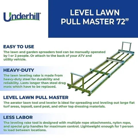 Underhill 72 Inch Lawn Spreader Metal Stainless Steel Steel