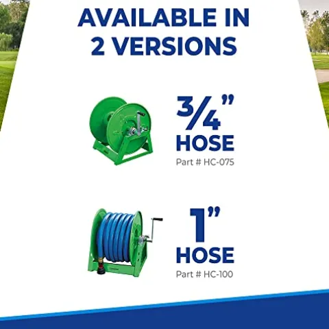 Underhill Heavy-Duty Hose Reel Holder Caddy for Golfing Greens and Sports Fields Green