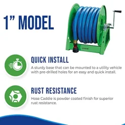 Underhill Heavy-Duty Hose Reel Holder Caddy for Golfing Greens and Sports Fields Green