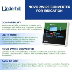 Underhill Novo Automatic Irrigation System 2-Wire Converter Decoder Adapter Controller Control Station Box Black