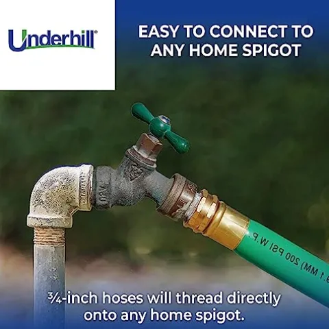 Underhill UltraMax Commercial Garden Water Hose 125 ft Heavy-Duty Anti-Kink Green