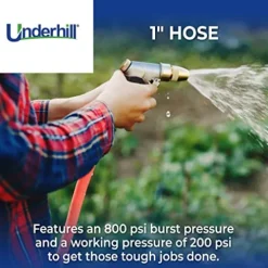 Underhill UltraMax Commercial Garden Water Hose Heavy-Duty 1 Inch x 125 ft Green