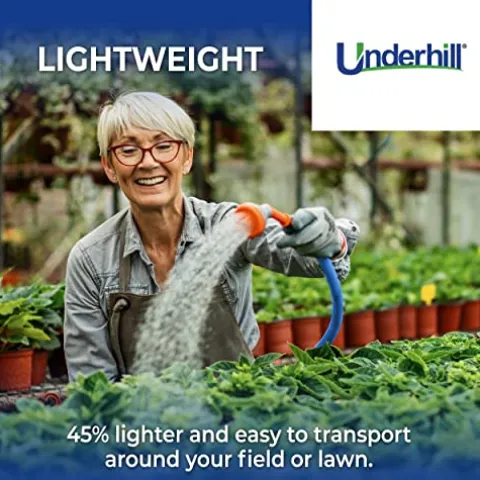 Underhill UltraMax Commercial Garden Water Hose, Lightweight Heavy-Duty Flexible, 1 Inch x 125 ft, Blue