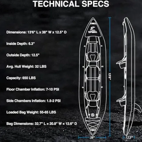 UPWELL 13’6″ Inflatable Kayak Drop Stitch Floor 1-2 Person Desert Sand
