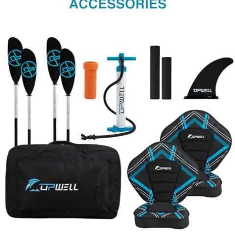 UPWELL 13’6″ Inflatable Kayak Drop Stitch Floor 1-2 Person Desert Sand