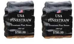 USA PINESTRAW Premium Long Needle Pine Straw Mulch – Covers 2400 Sqft (2 Set)