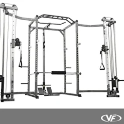 Valor Fitness BD-33BCCL Power Rack w/LAT Pull and Cable Crossover – Black