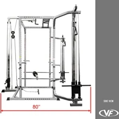 Valor Fitness BD-33BCCL Power Rack w/LAT Pull and Cable Crossover – Black