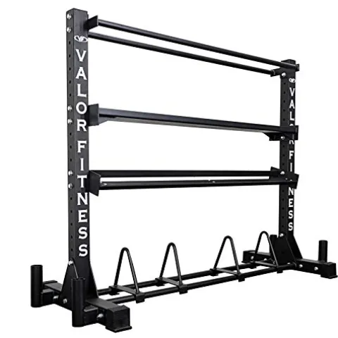 Valor Fitness BG-62 Multi-Functional Storage Rack – Holds Kettle Bells, Dumbbells, Barbells, Wall Balls, Bumper Plates