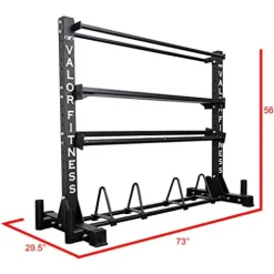 Valor Fitness BG-62 Multi-Functional Storage Rack – Holds Kettle Bells, Dumbbells, Barbells, Wall Balls, Bumper Plates