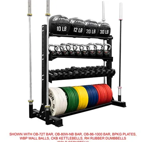 Valor Fitness BG-62 Multi-Functional Storage Rack – Holds Kettle Bells, Dumbbells, Barbells, Wall Balls, Bumper Plates