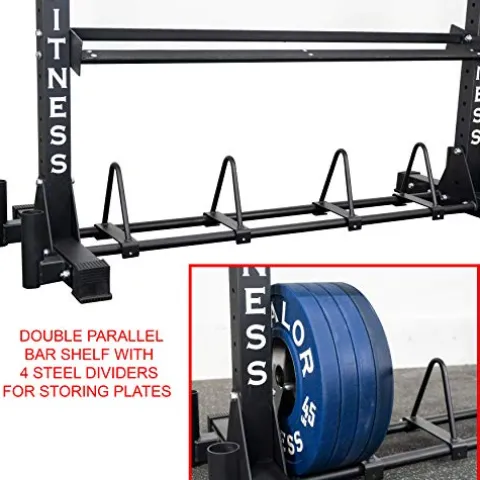 Valor Fitness BG-62 Multi-Functional Storage Rack – Holds Kettle Bells, Dumbbells, Barbells, Wall Balls, Bumper Plates